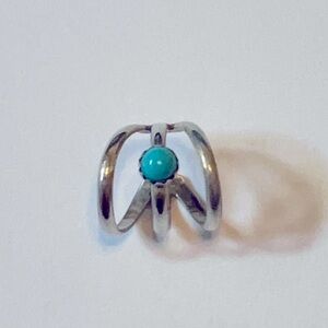 Sterling Silver Sleeping Beauty Turquoise Helix Single Earring.